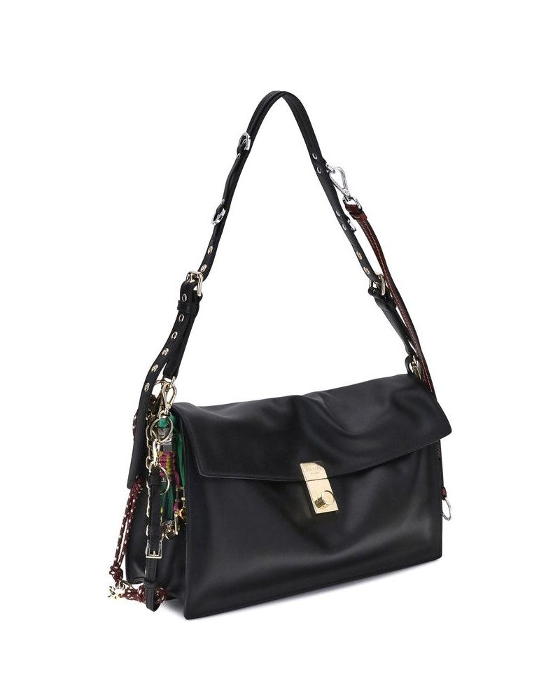 Prada Black Calf Leather Bos Taurus Shoulder Bag Glam Steals