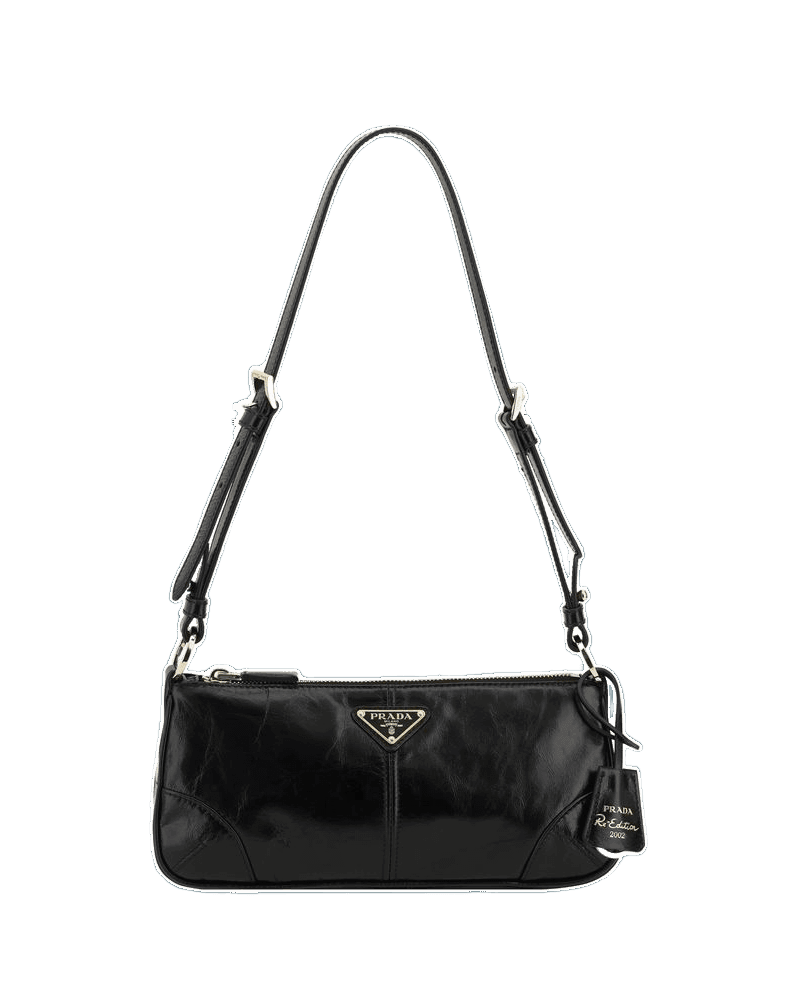 Prada Black Calf Leather Bos Taurus Shoulder Bag Glam Steals