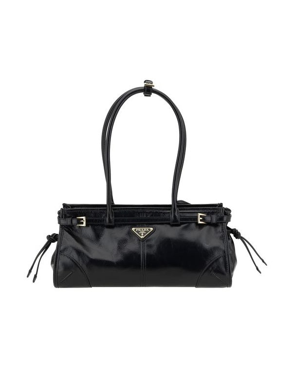 Prada Black Calf Leather Bos Taurus Shoulder Bag Glam Steals