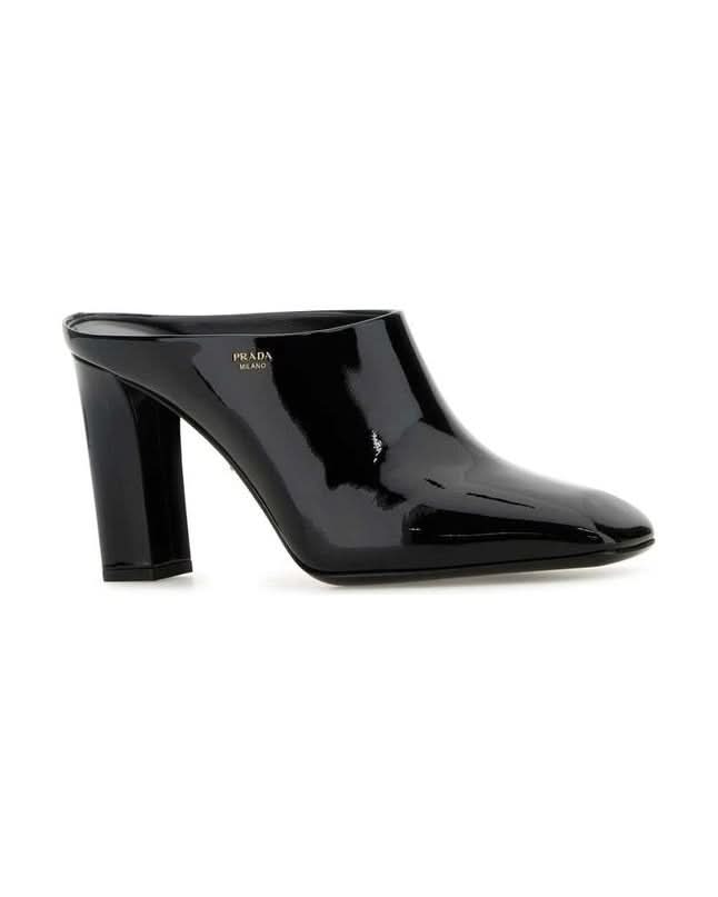 Prada Black Calfskin Mules