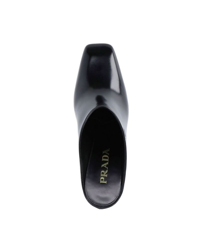 Prada Black Calfskin Mules
