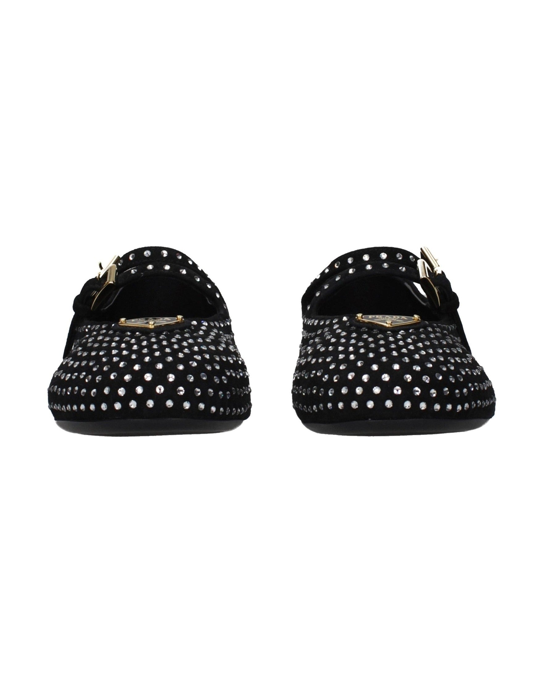 Prada Black Leather Ballet Flats