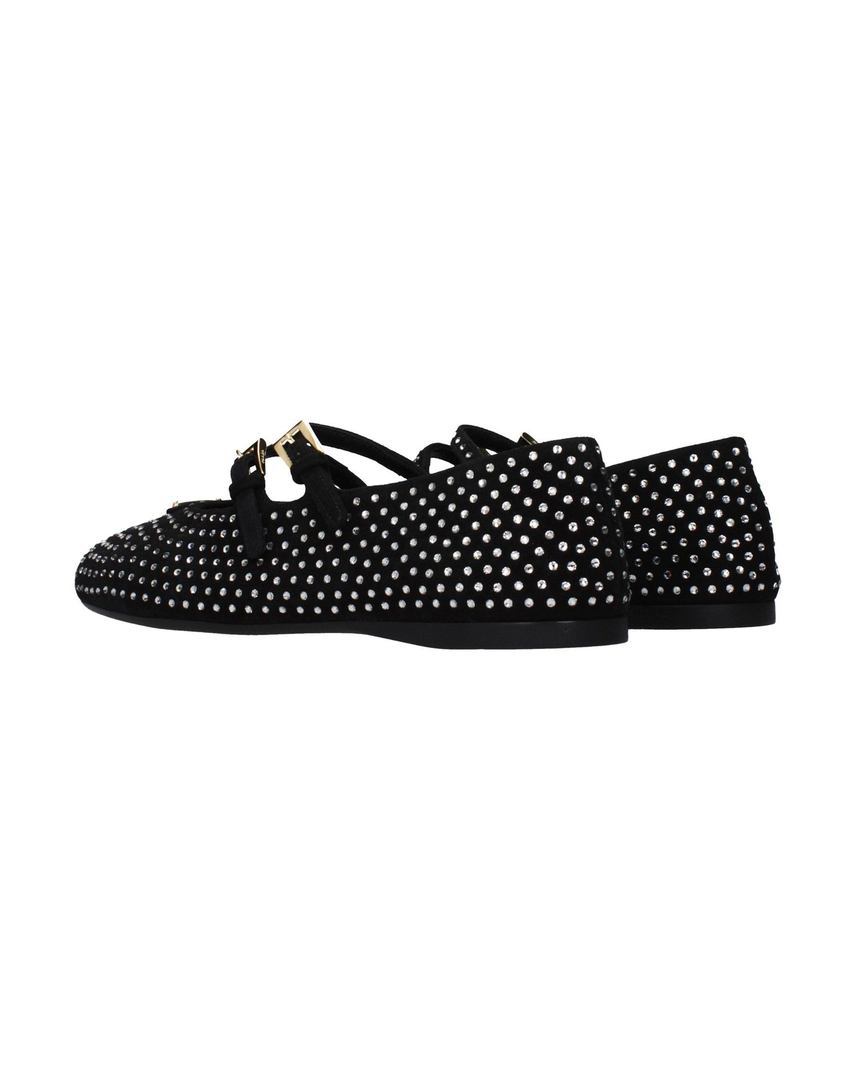 Prada Black Leather Ballet Flats