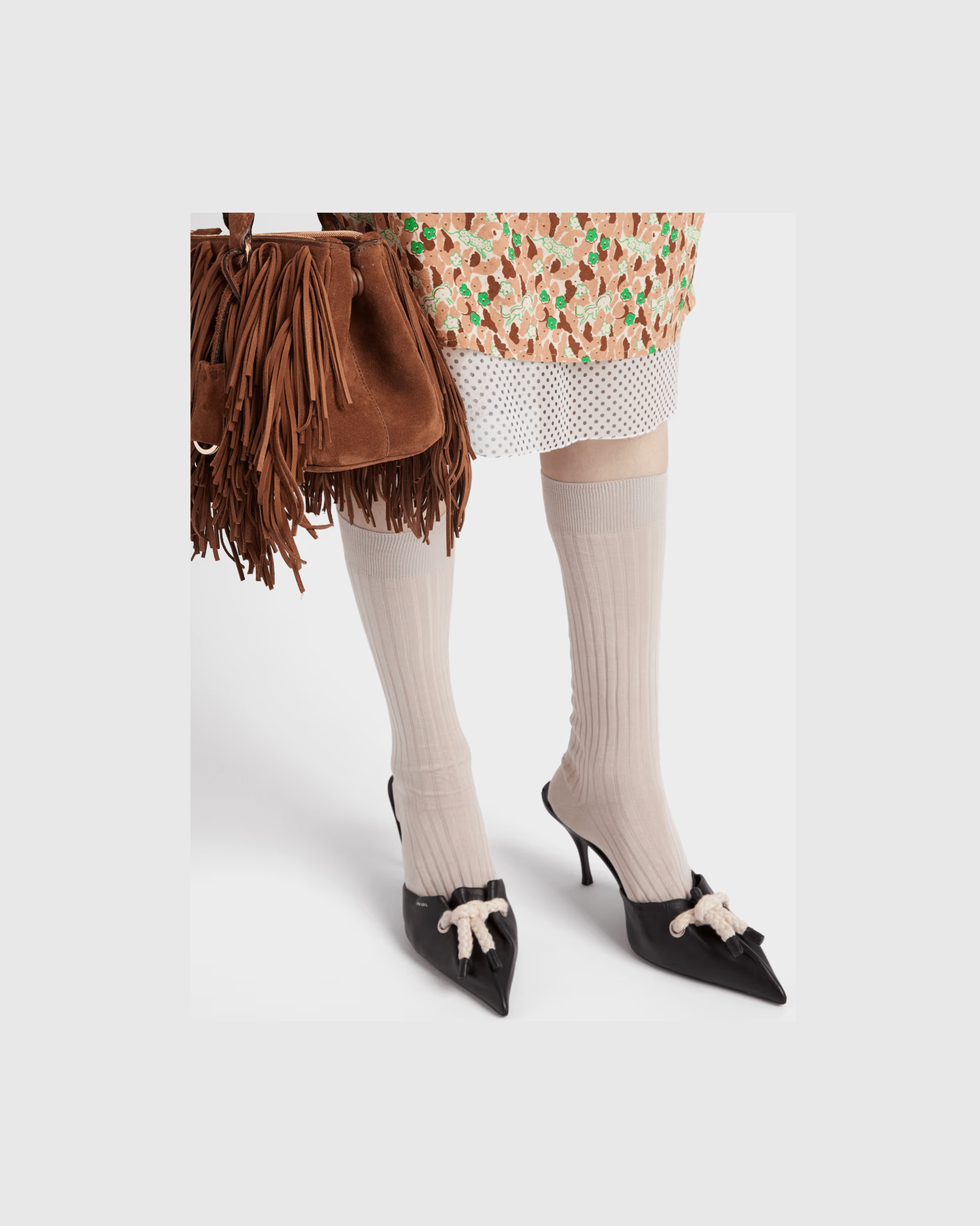 Prada Black Leather Nappa Rope Detail Sandals Glam Steals
