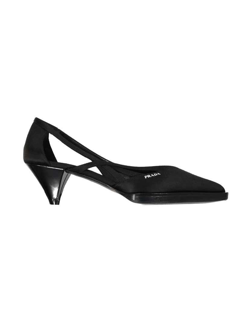 Prada Black Silk Mid-Heel Pumps Glam Steals