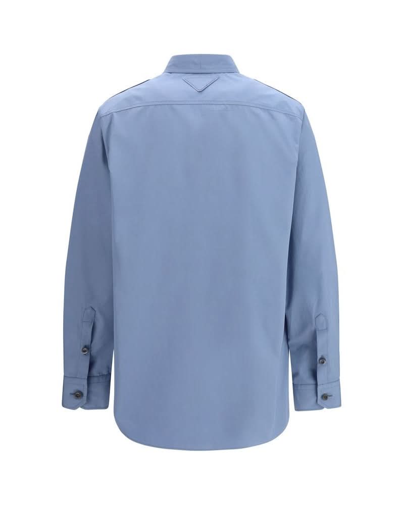 Prada Blue Cotton Dress Shirt Glam Steals