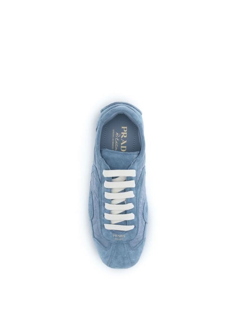 Prada Blue Lamb Ovis Aries Athletic Sneakers