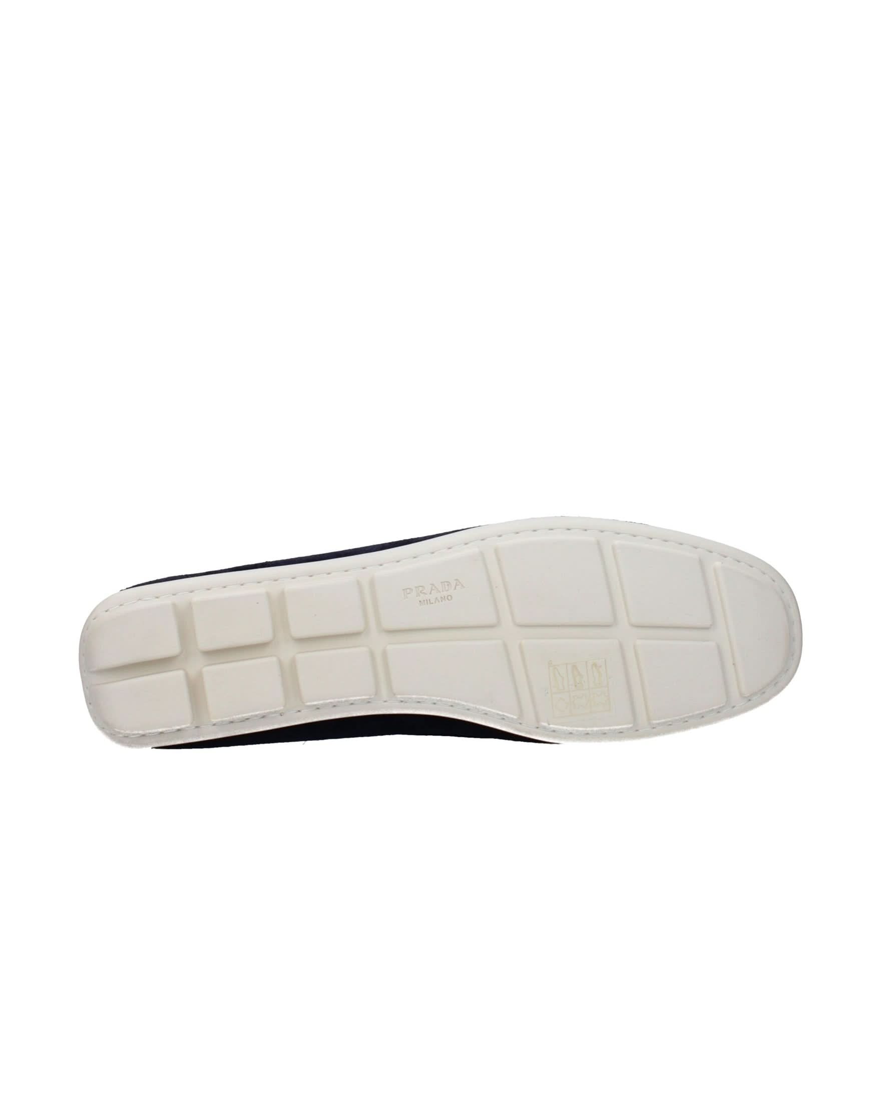 Prada Blue Leather Slip On Loafers Flats