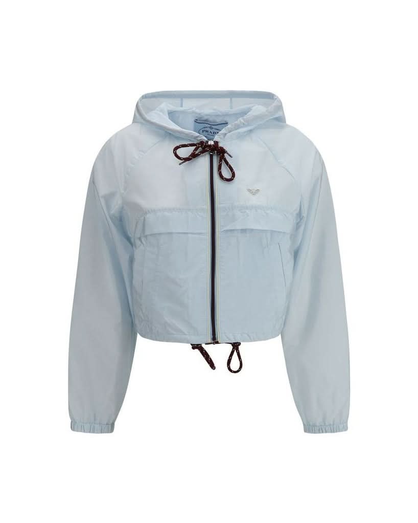 Prada Blue Recycled Polyamide Shell Jacket
