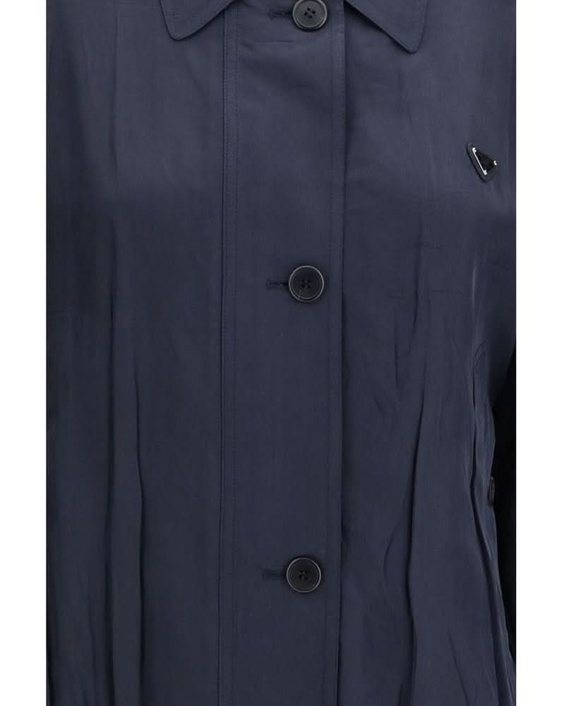 Prada Blue Silk Coat