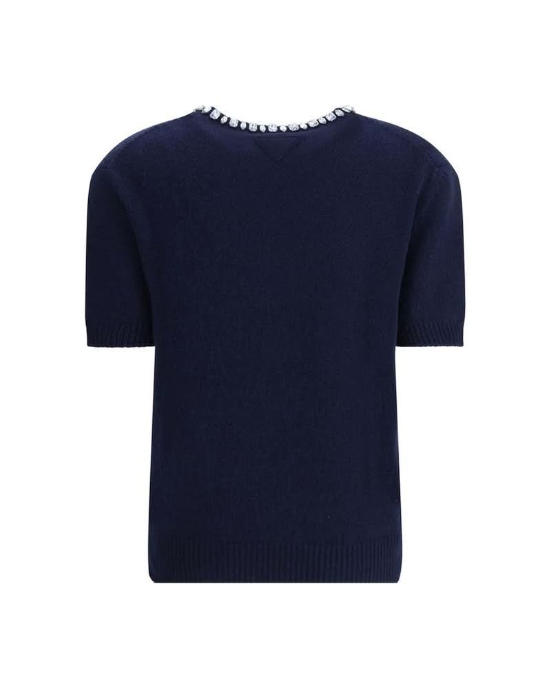 Prada Blue Wool Fleece Sweatshirt Glam Steals