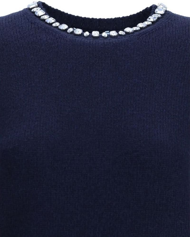 Prada Blue Wool Fleece Sweatshirt Glam Steals