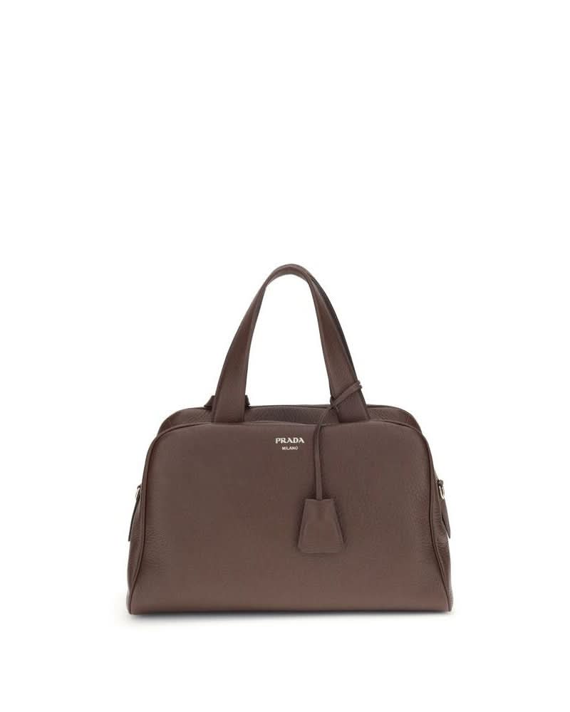 Prada Brown Calf Leather Bos Taurus Handbag Glam Steals