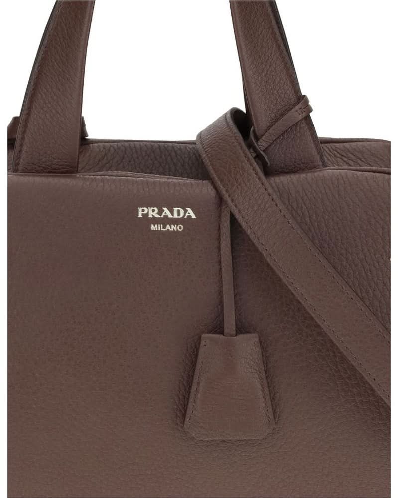 Prada Brown Calf Leather Bos Taurus Handbag Glam Steals