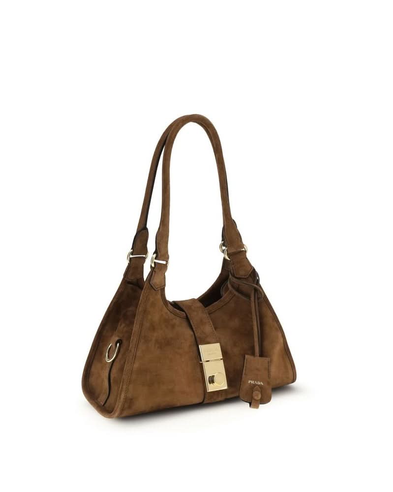 Prada Brown Calf Leather Bos Taurus Shoulder Bag Glam Steals
