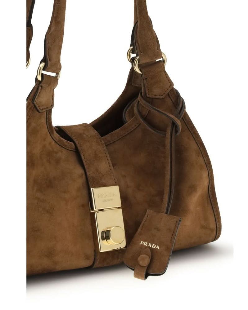 Prada Brown Calf Leather Bos Taurus Shoulder Bag Glam Steals