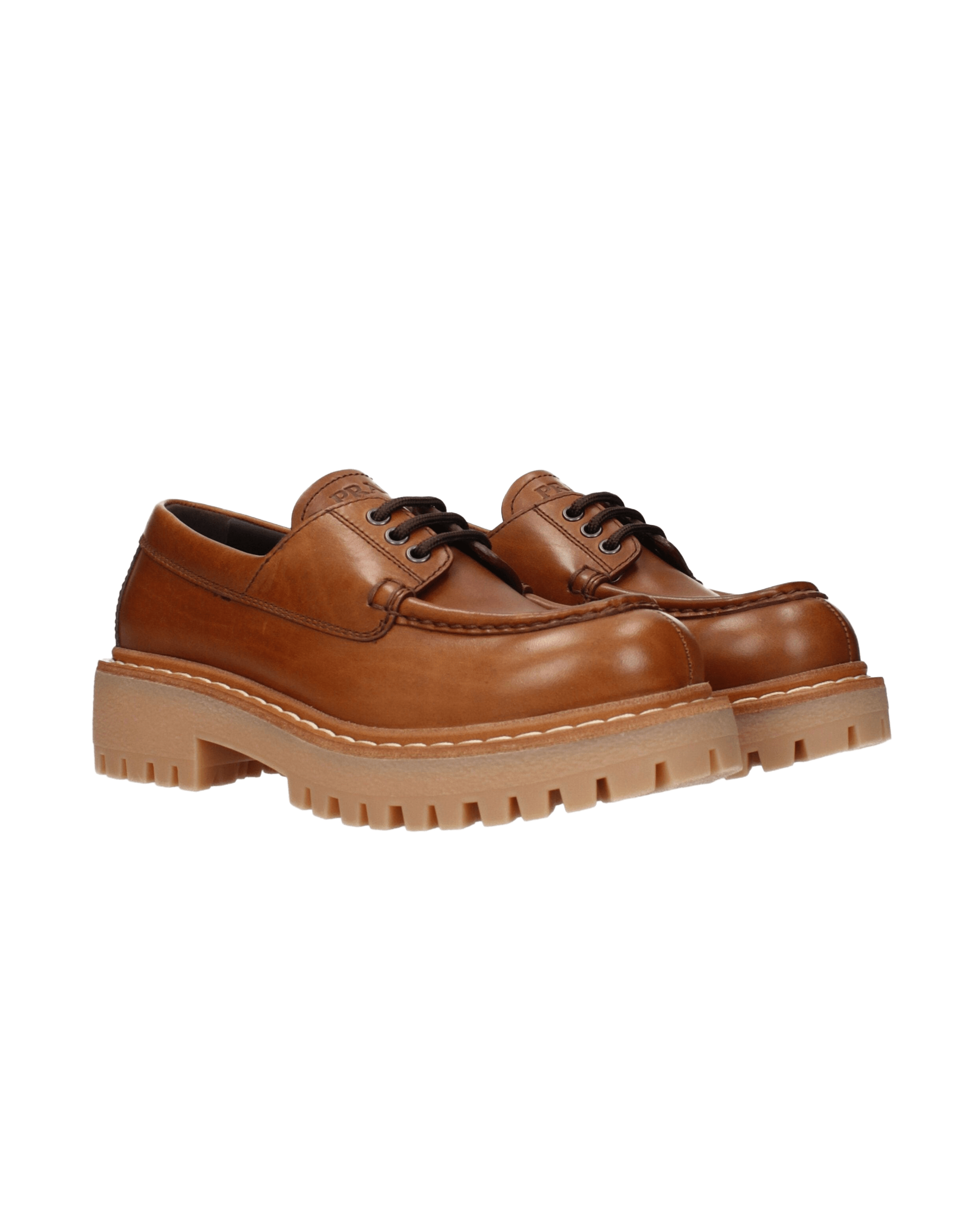 Prada Brown Leather Oxfords Derbies Glam Steals