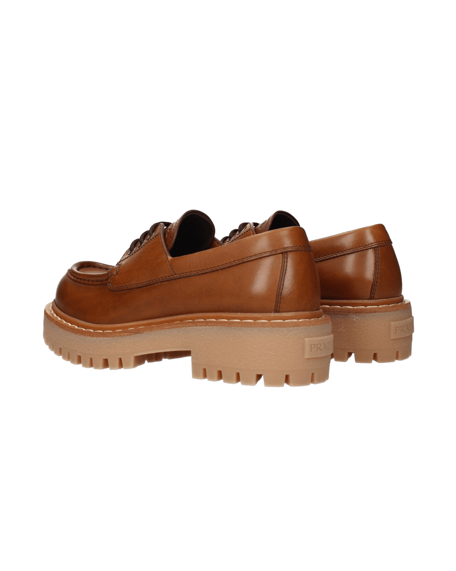 Prada Brown Leather Oxfords Derbies Shoes