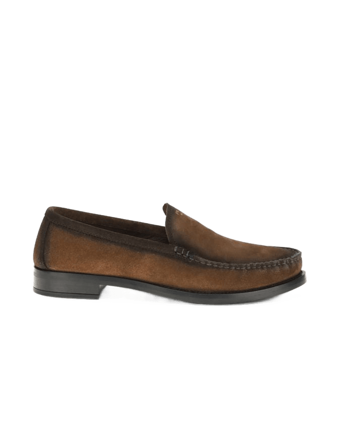 Prada Brown Leather Slip On Loafers Glam Steals