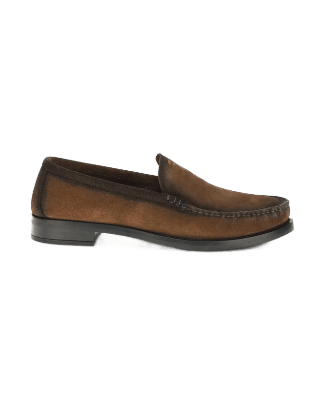 Prada Brown Leather Slip On Loafers Glam Steals