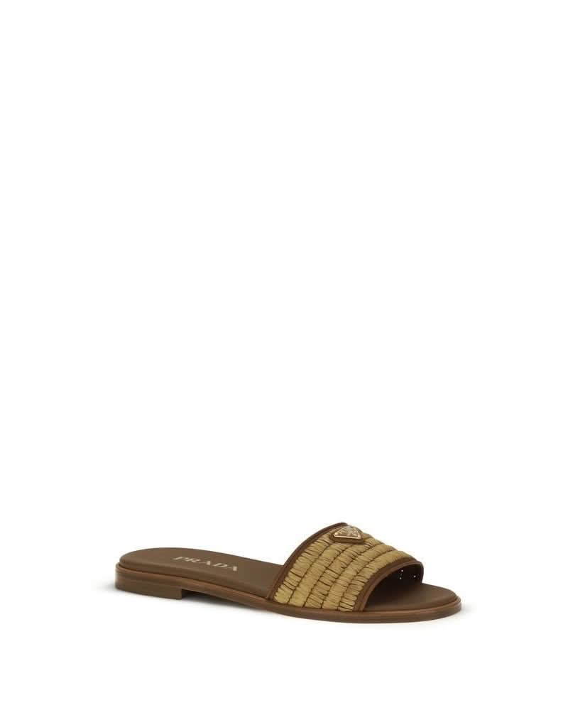 Prada Brown Raffia Slippers Glam Steals