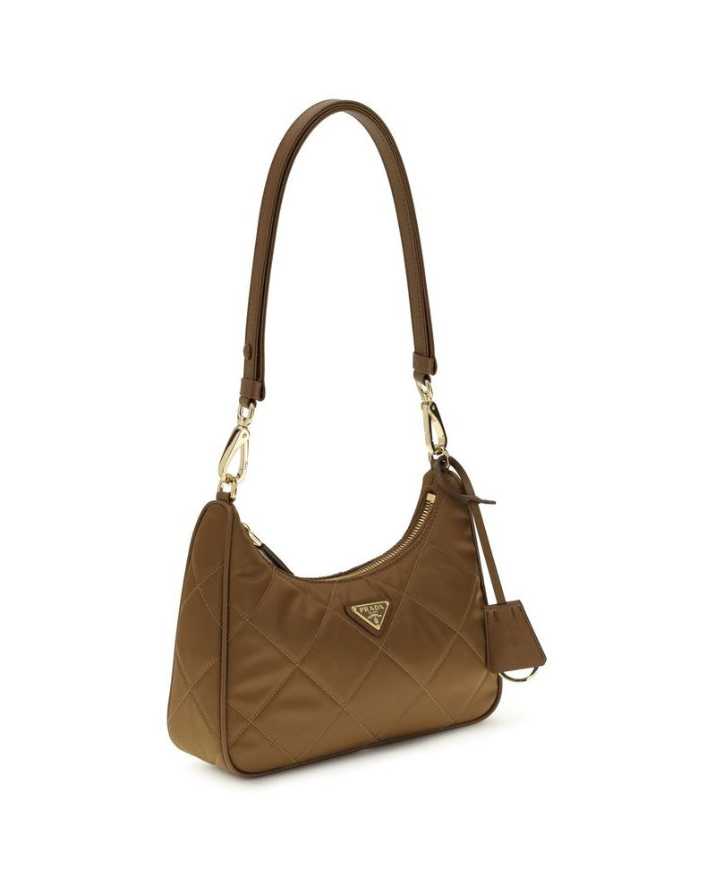 Prada Brown Recycled Polyamide Shoulder Bag Glam Steals