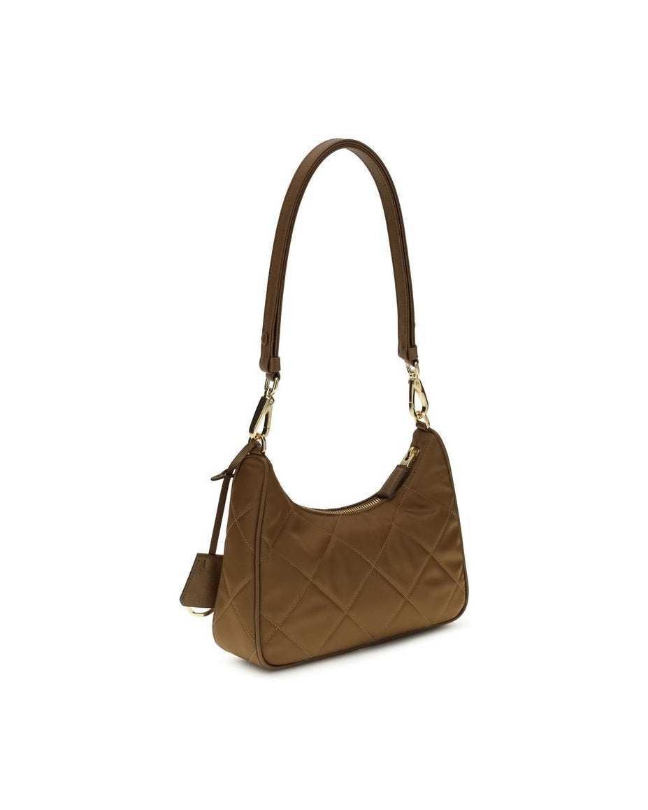 Prada Brown Recycled Polyamide Shoulder Bag Glam Steals