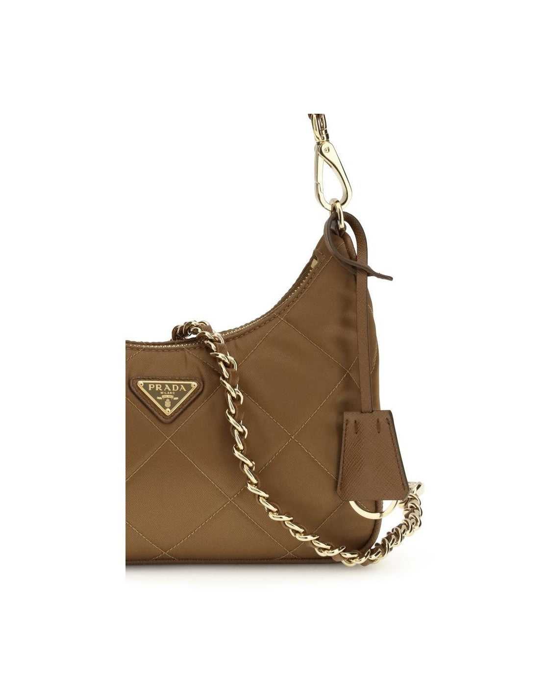 Prada Brown Recycled Polyamide Shoulder Bag Glam Steals