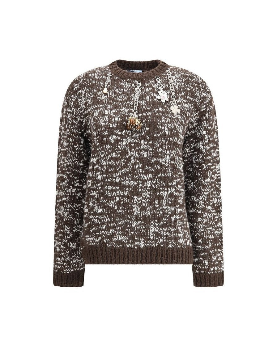 Prada Brown Wool Fleece Sweatshirt Glam Steals