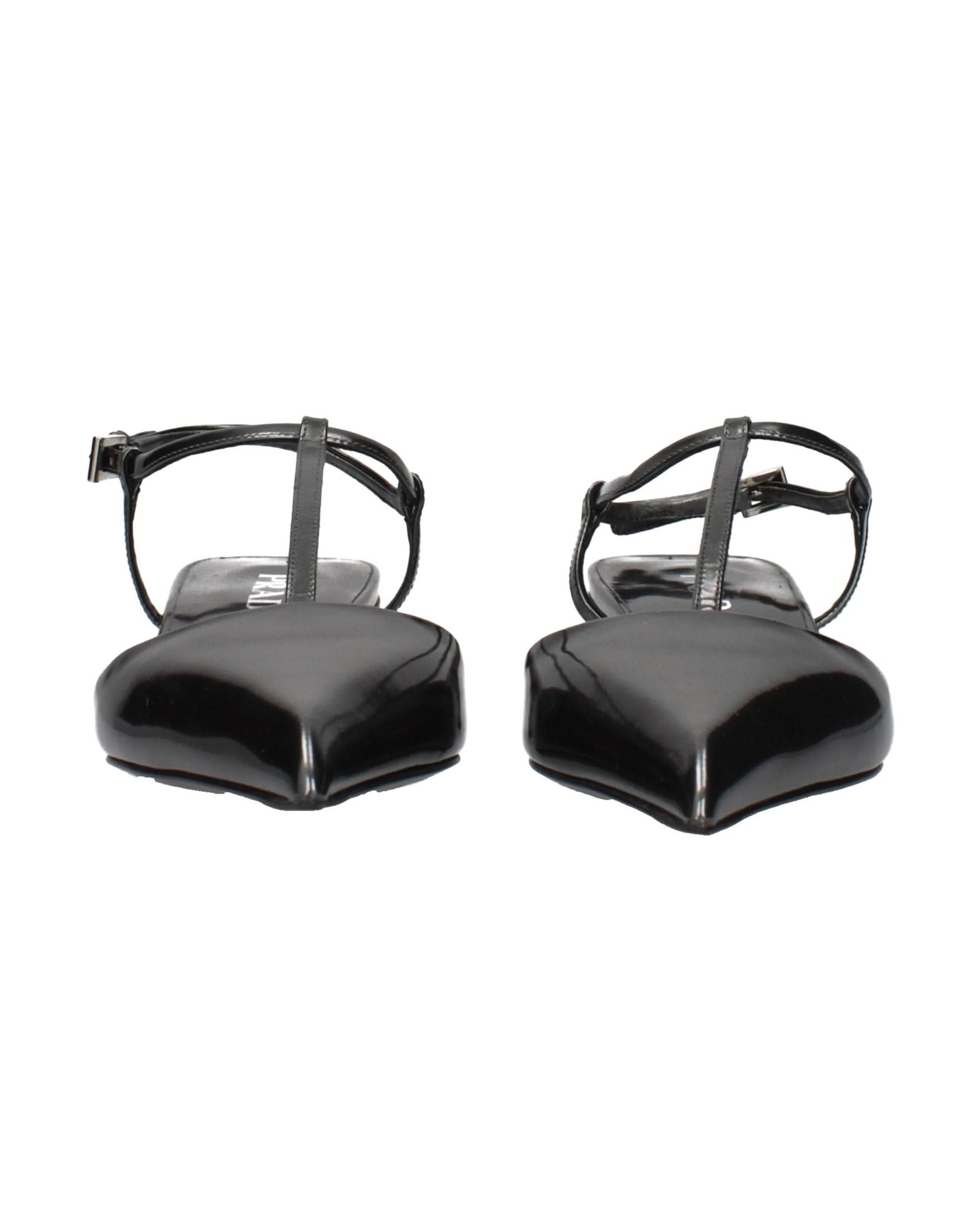 Prada Gray Leather Flat Sandals Sandals
