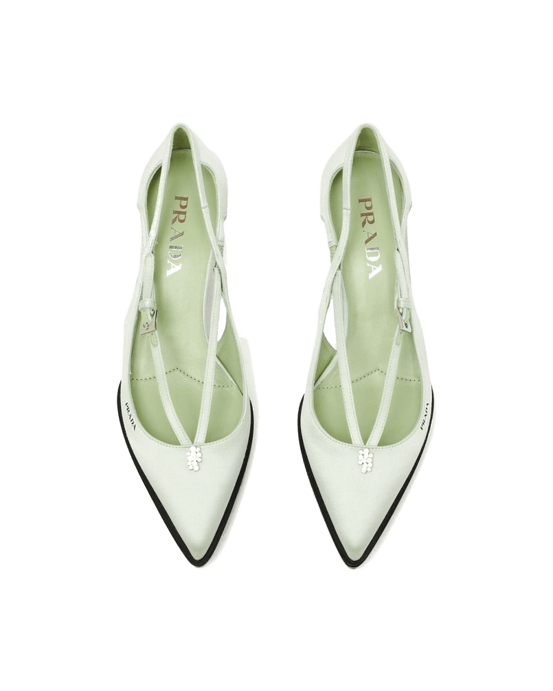 Prada Green Silk Mid-Heel Pumps Glam Steals