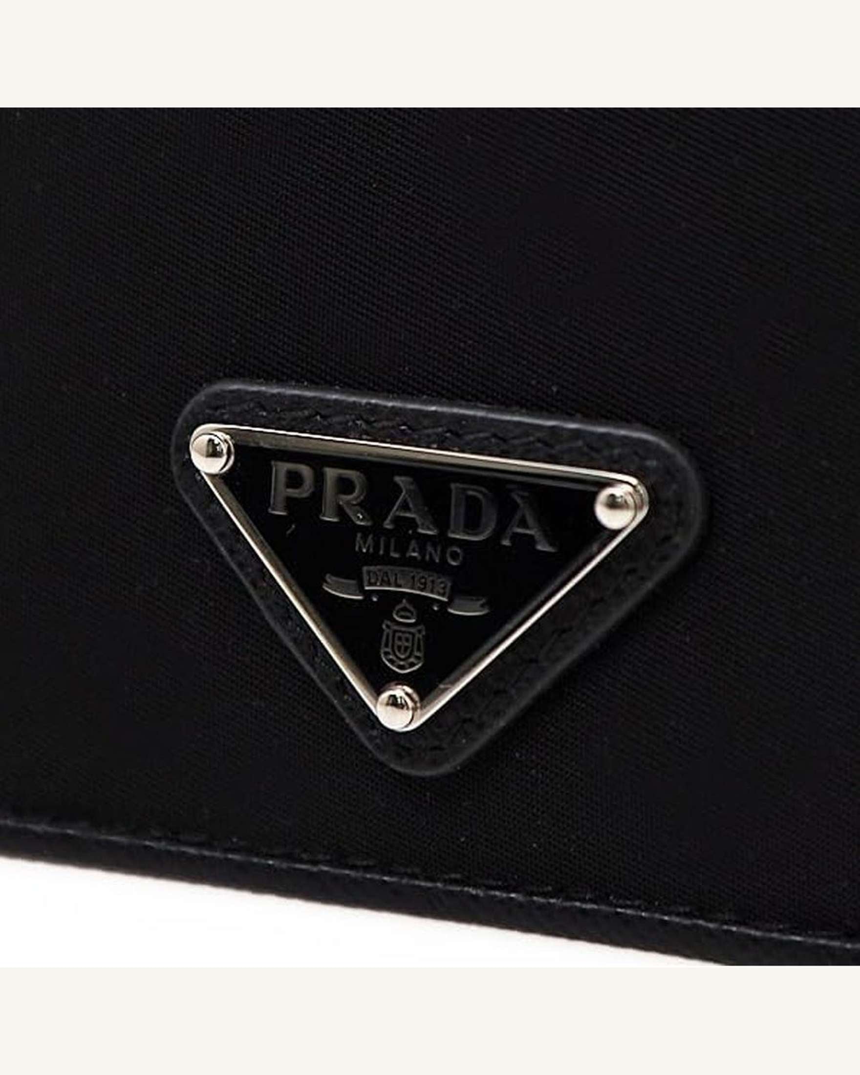 Prada Nylon And Leather Card Holder Glam Steals