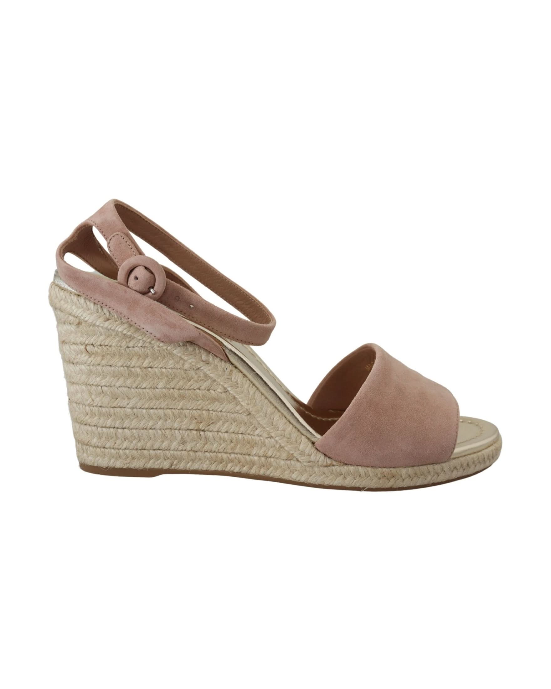 Prada Pink Suede Leather Ankle Strap Sandals Sandals