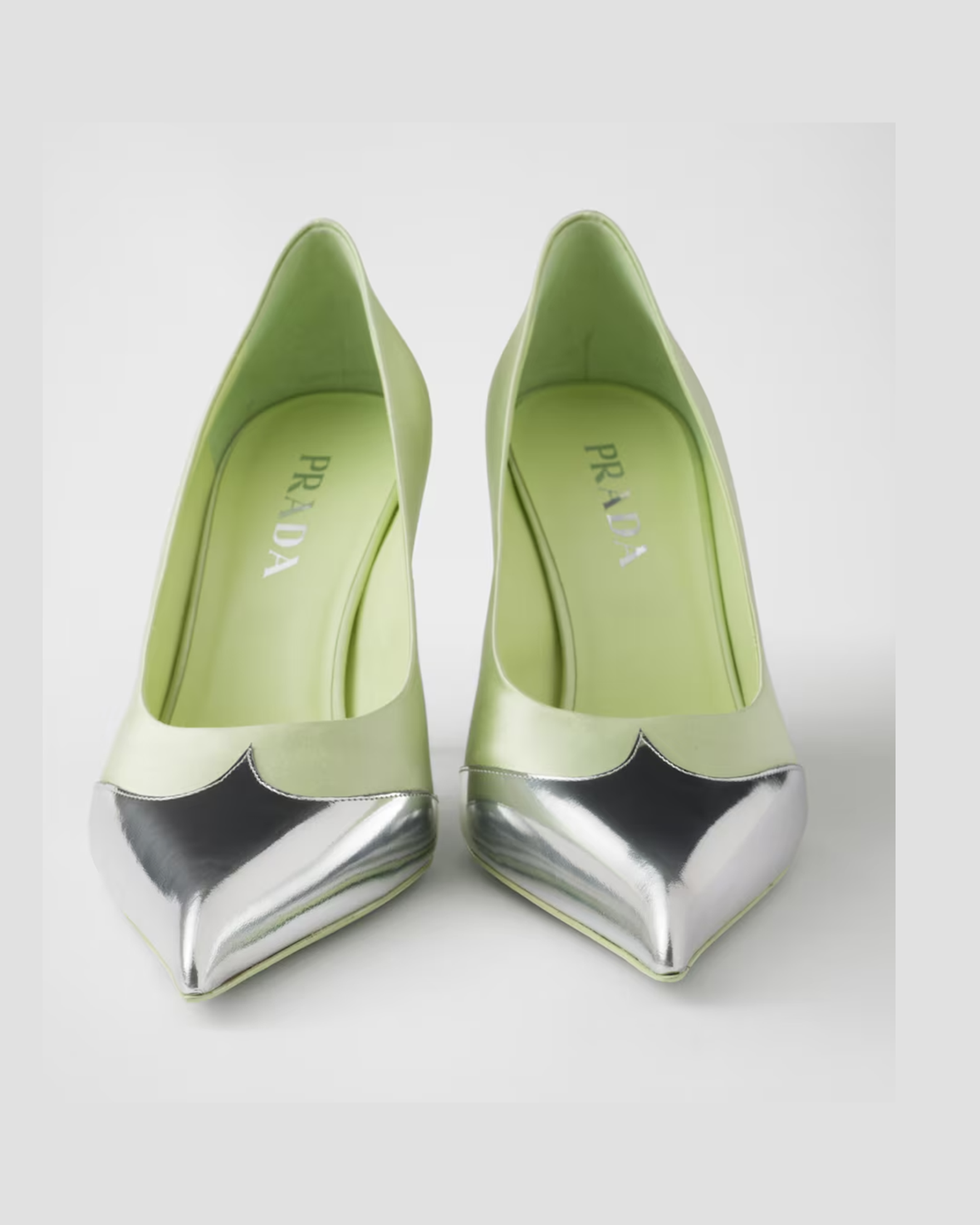 Prada Satin And Metallic Leather Pumps Glam Steals
