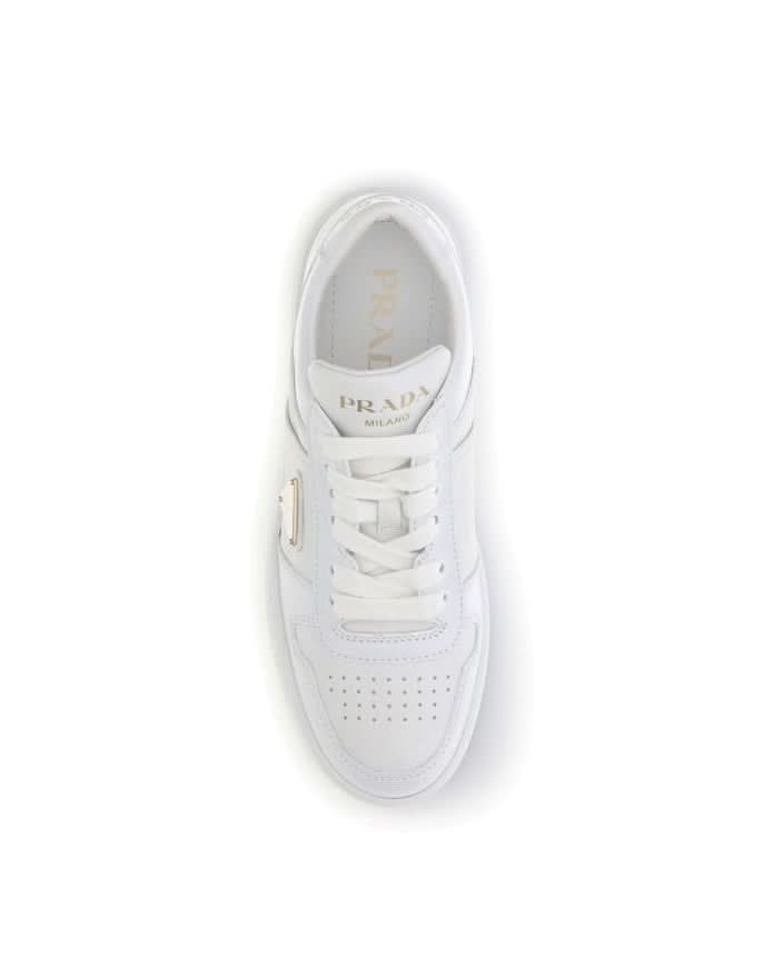 Prada White Calf Leather Bos Taurus Platform Sneakers Sneakers