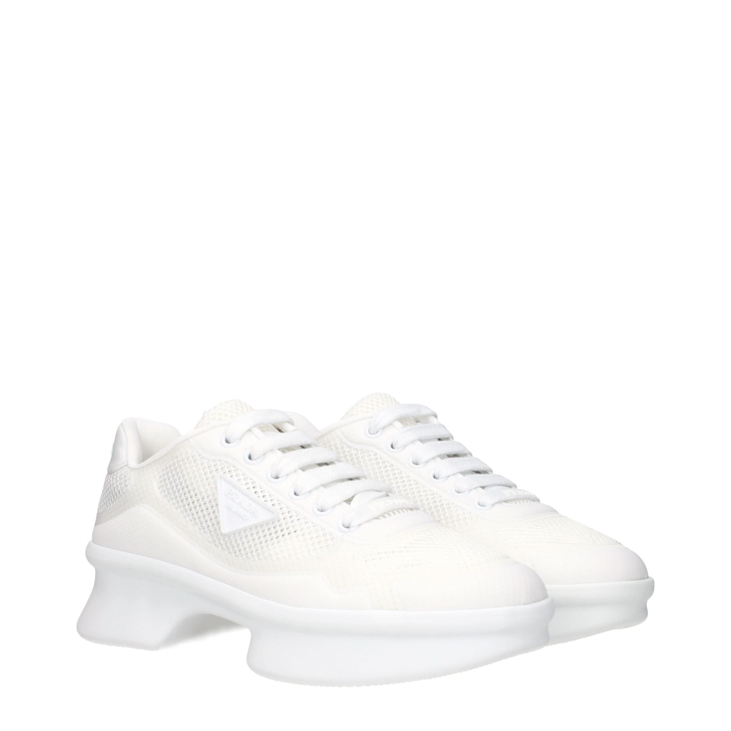 Prada White Fabric Athletic Sneakers Glam Steals