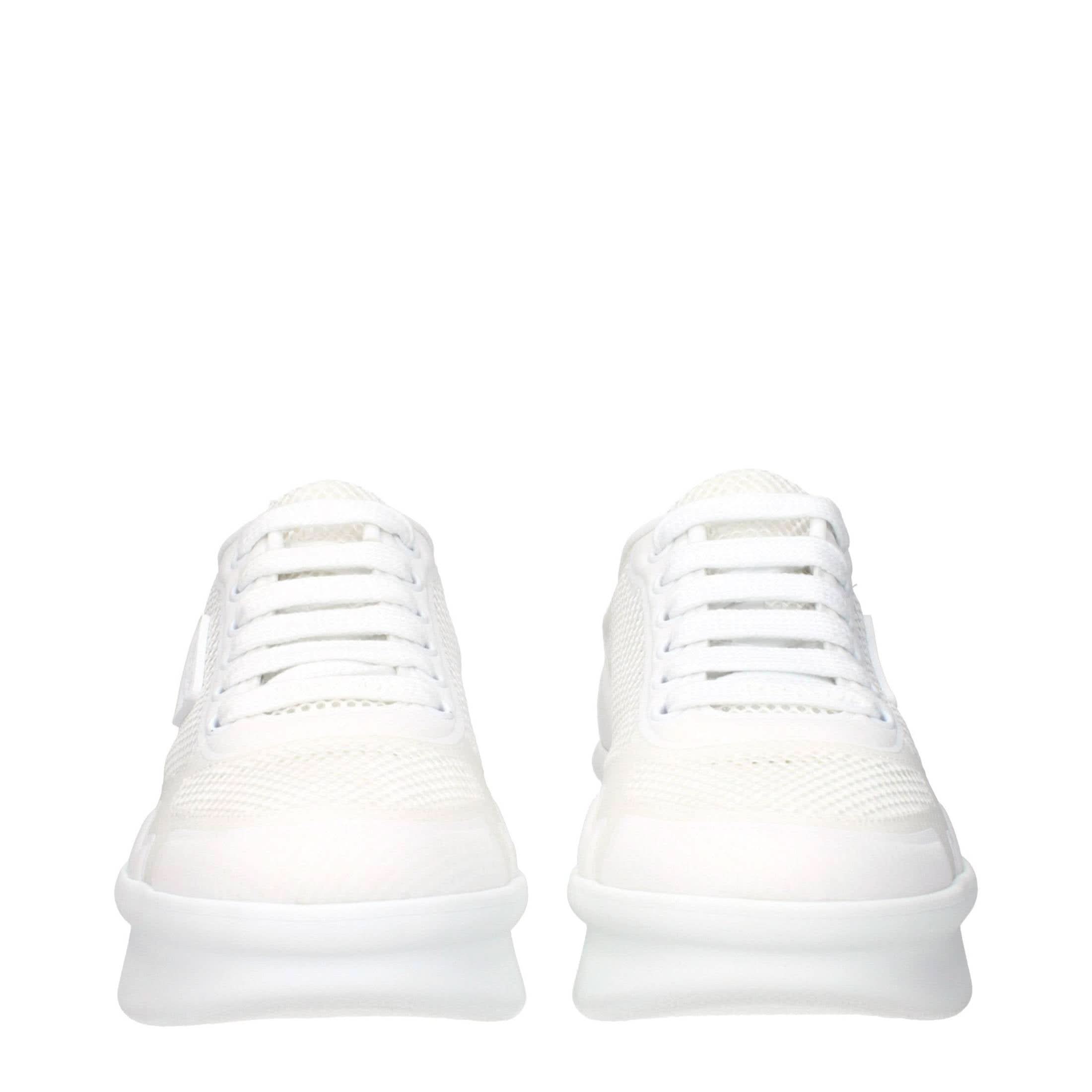 Prada White Fabric Athletic Sneakers Glam Steals