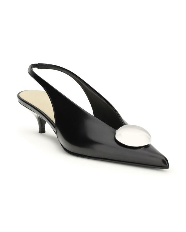 Proenza Schouler Black Calf Leather Bos Taurus High Heel Pumps Glam Steals