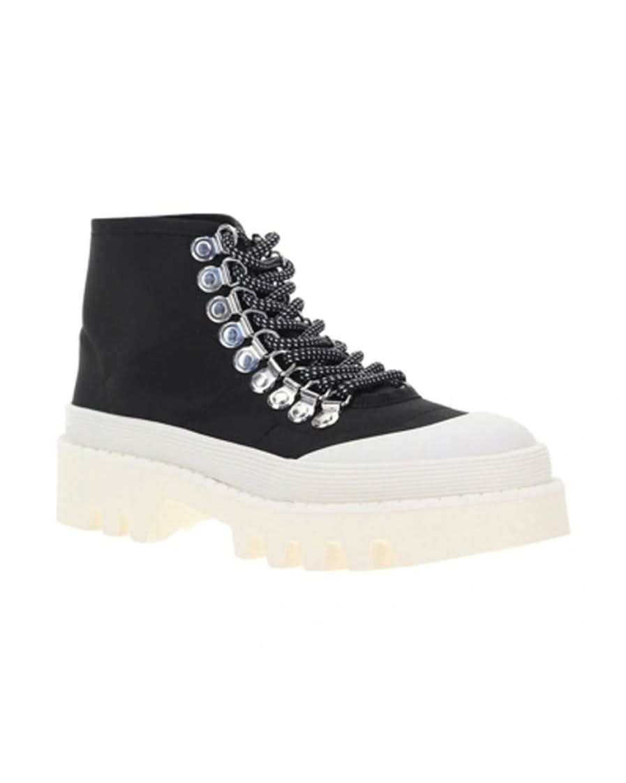 Proenza Schouler Black Canvas Lace Up Boots