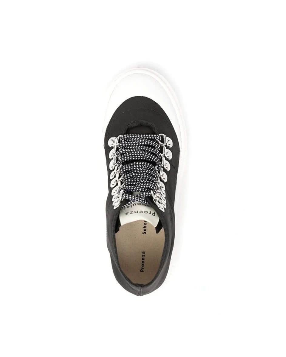 Proenza Schouler Black Canvas Lace Up Boots