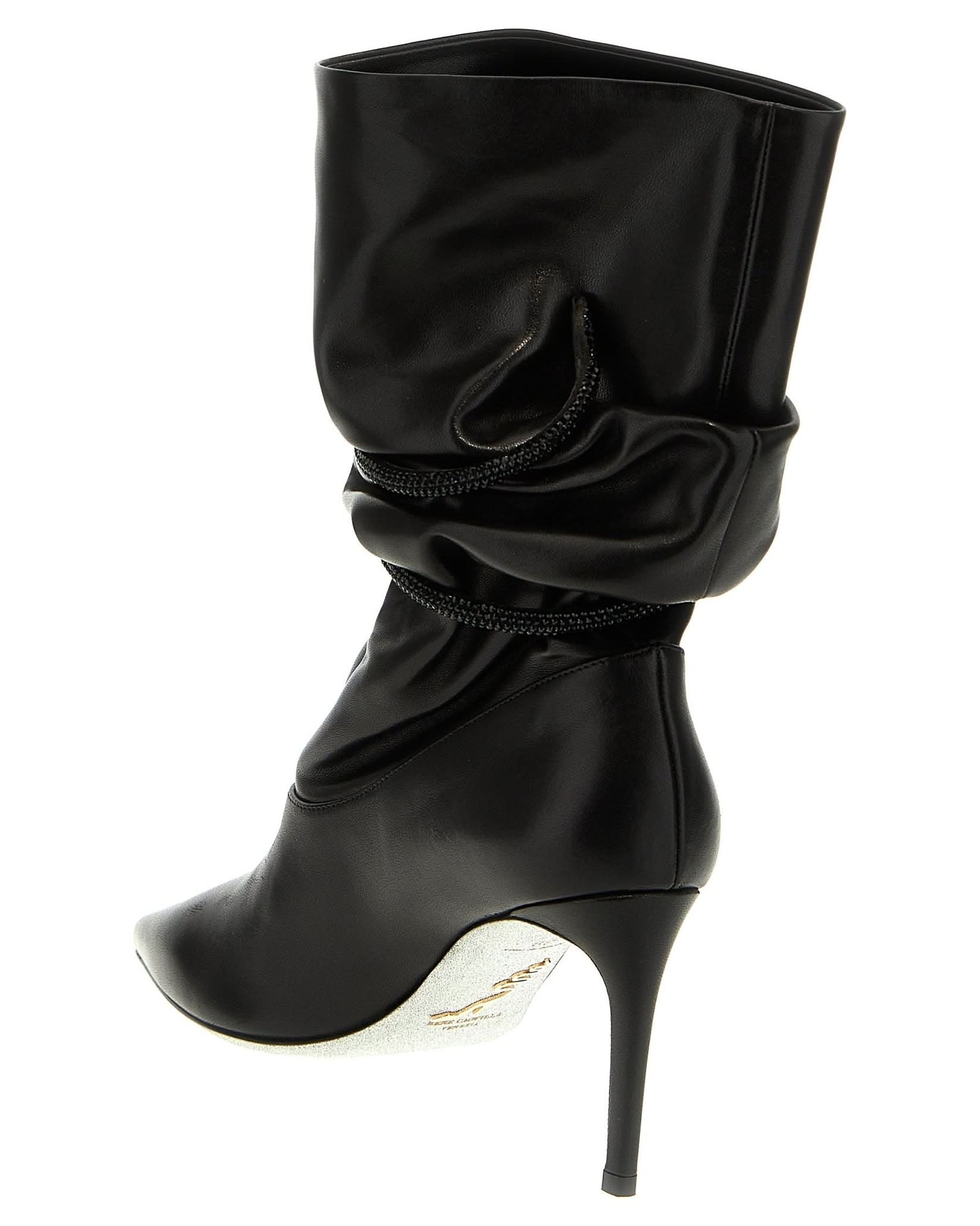 René Caovilla Rhinestone Nappa Ankle Boots Glam Steals