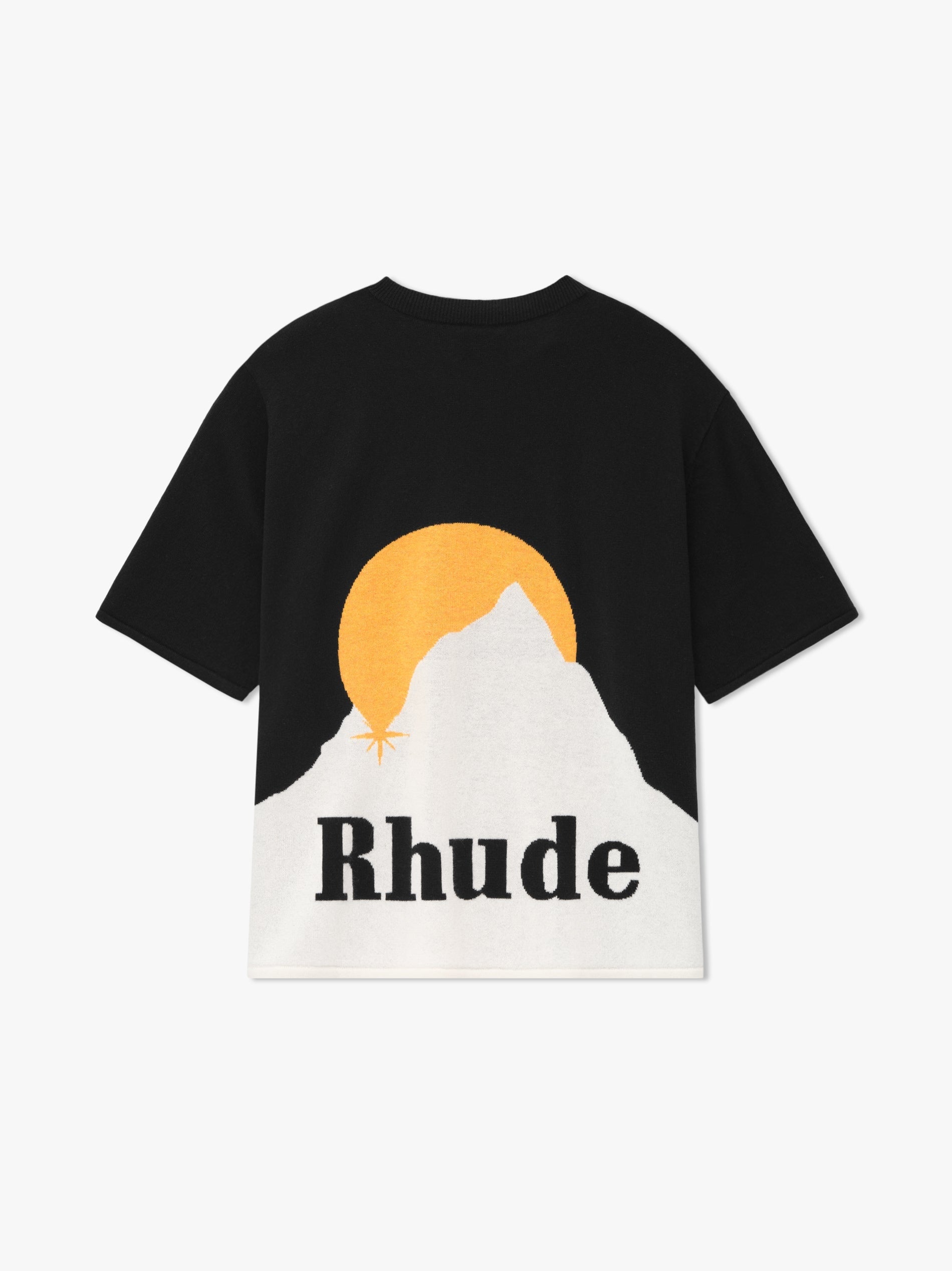 Rhude Black Cotton T-shirt Glam Steals