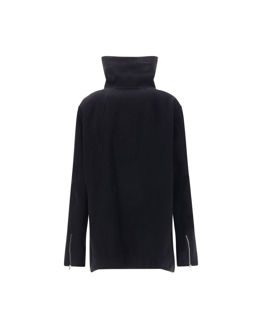 Rick Owens Black Wool Fleece Biker Jacket Glam Steals