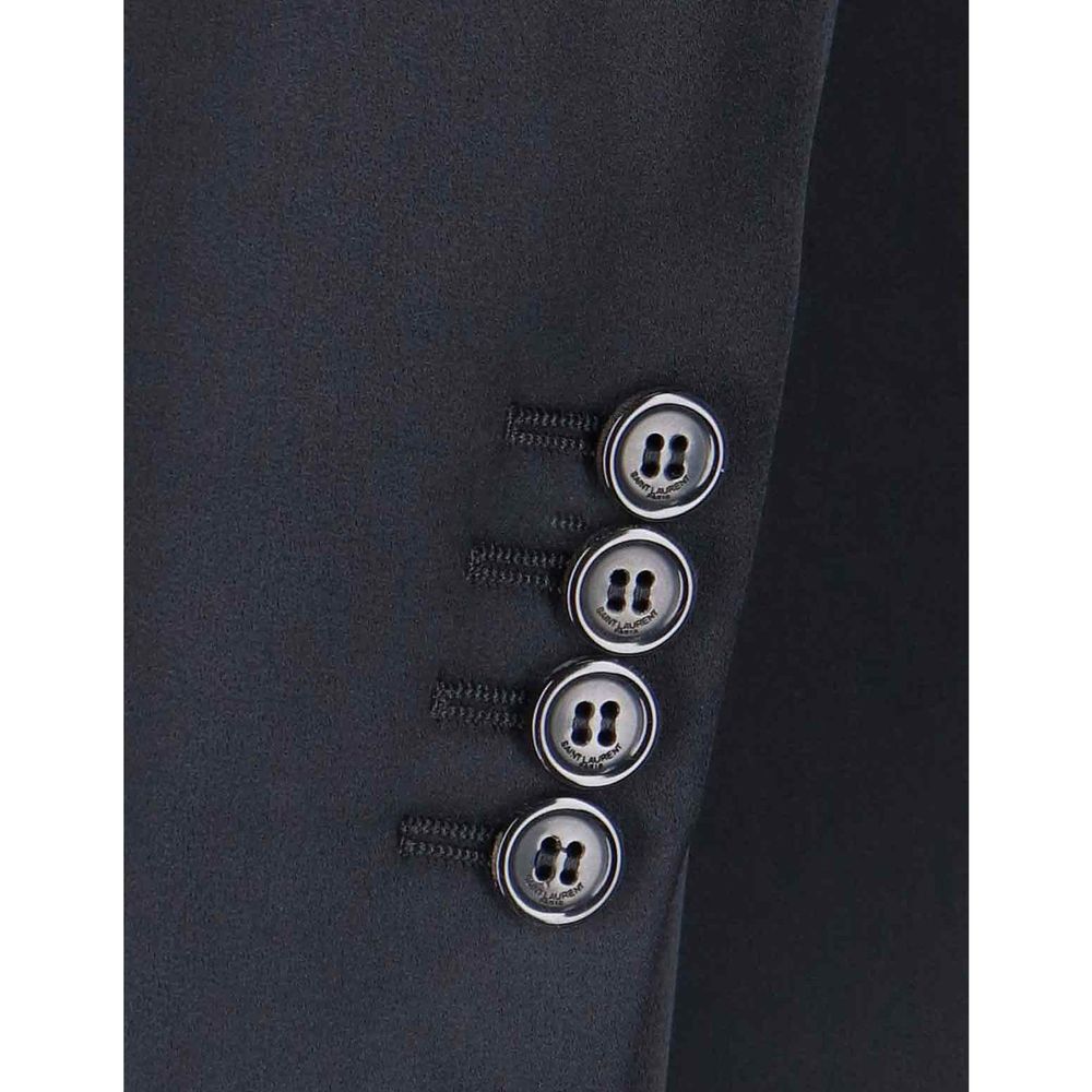 Saint Laurent Black Acetate Coat Glam Steals