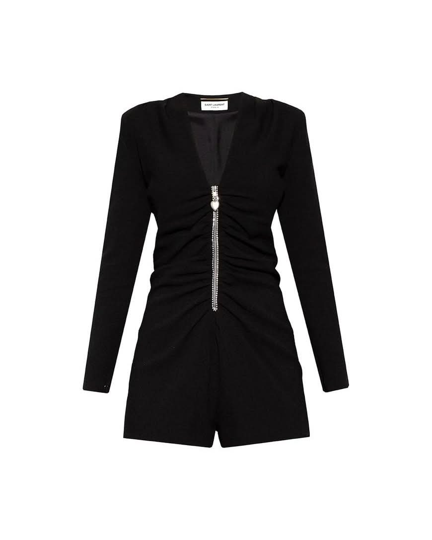 Saint Laurent Black Acetate Jumpsuit