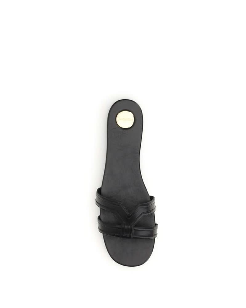 Saint Laurent Black Calf Leather Bos Taurus Sandals Glam Steals