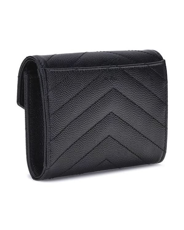 Saint Laurent Black Calf Leather Bos Taurus Wallet
