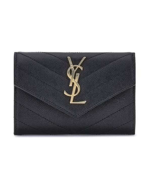 Saint Laurent Black Calf Leather Bos Taurus Wallet