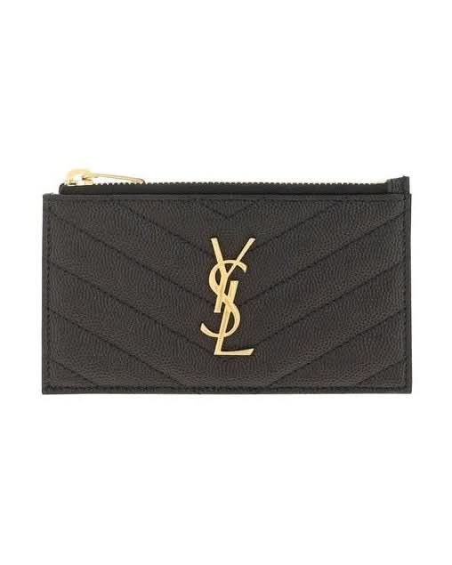 Saint Laurent Black Calf Leather Bos Taurus Wallet