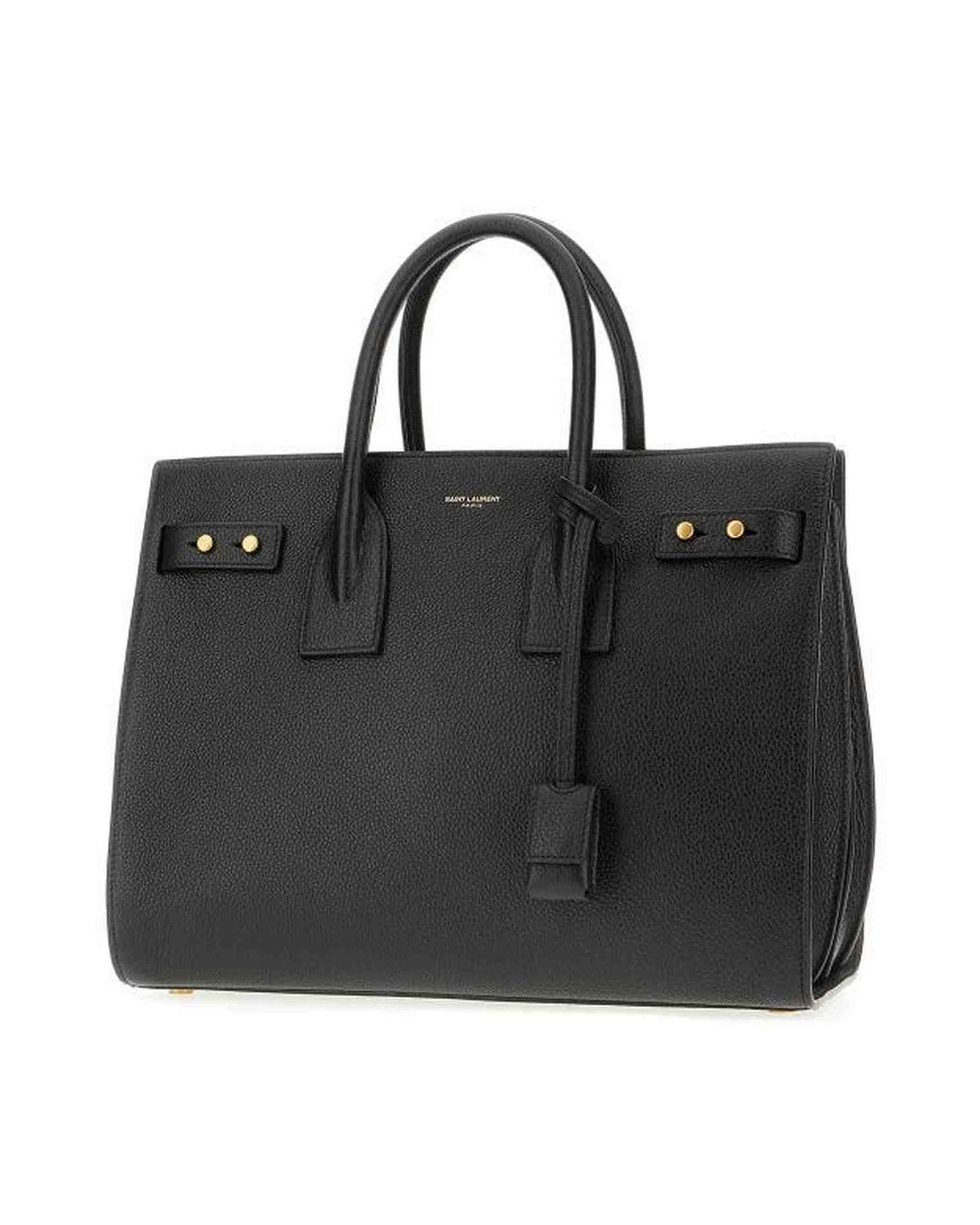 Saint Laurent Calf Leather Sac De Jour Black Handbag Glam Steals